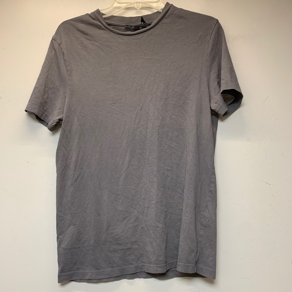 ASOS DESIGN T-Shirt Mens Small Grey Excellent 100% Cotton Crew Neck Basic Tee